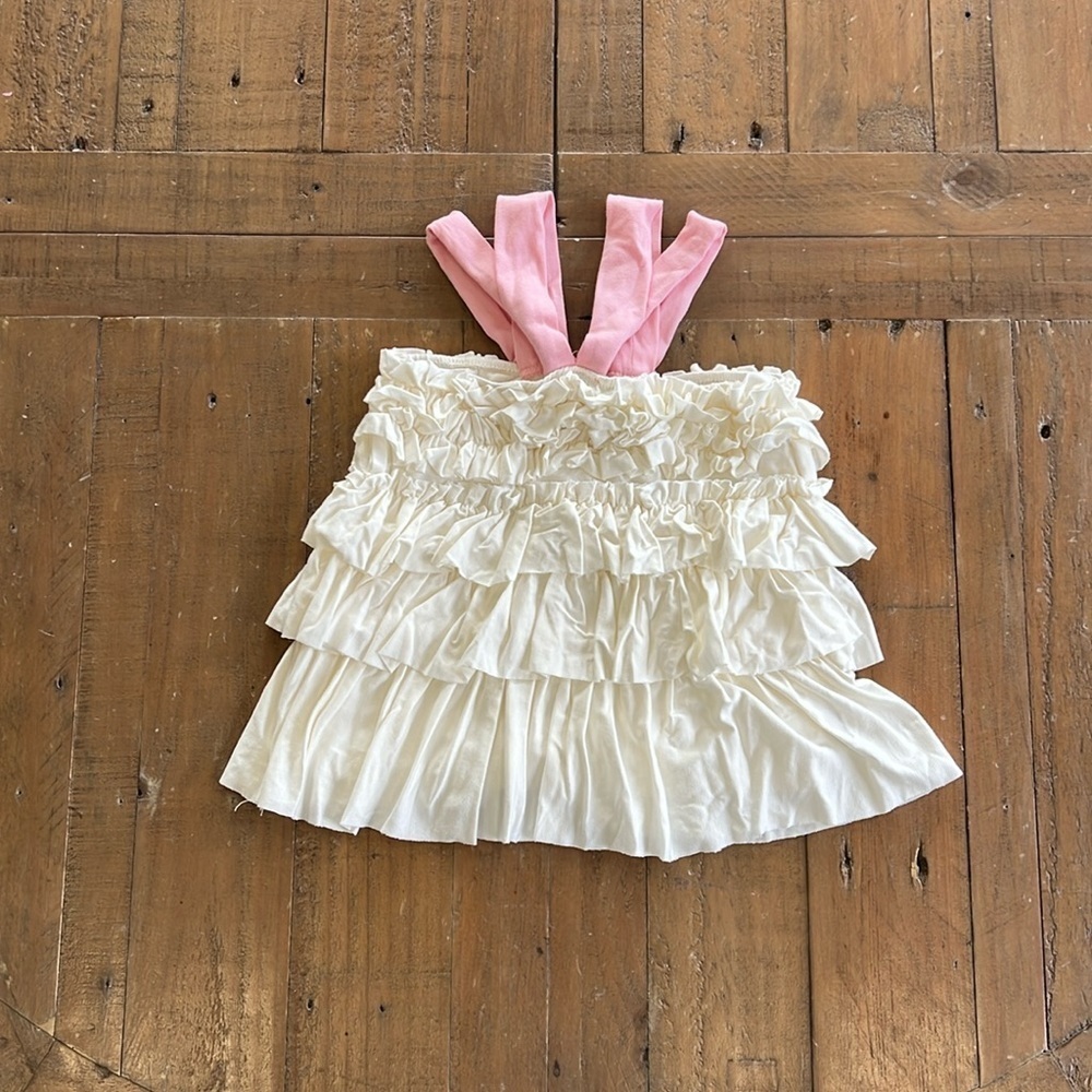 PixieLane cream layered ruffle top